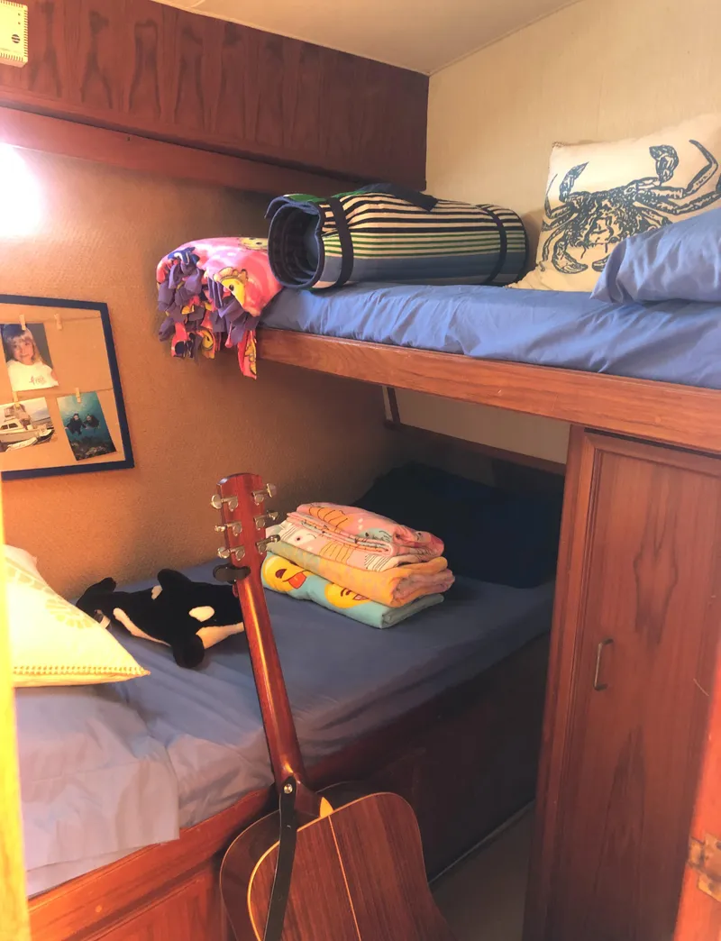 Slide: The Image of Interior of 1987 Egg Harbor Convertible 37 with bunk beds. - 45