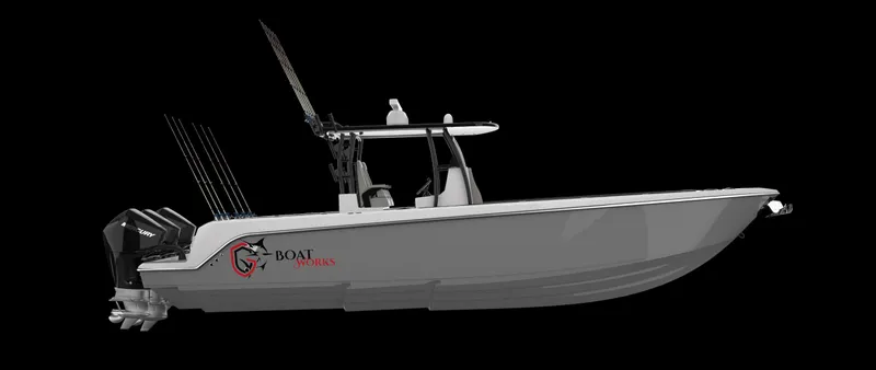 Slide: The Image of 2024 CG Boat Works 34 Tournament fishing boat, side view. - 14
