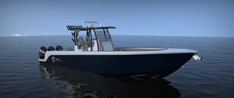 Slide: The Image of 2024 CG Boat Works 34 Tournament on calm waters. - 45