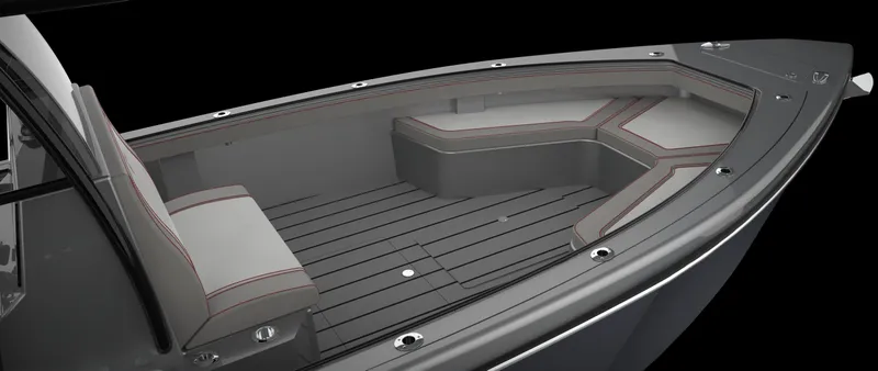 Slide: The Image of 2024 CG Boat Works 34 Tournament, spacious seating area with sleek design. - 51