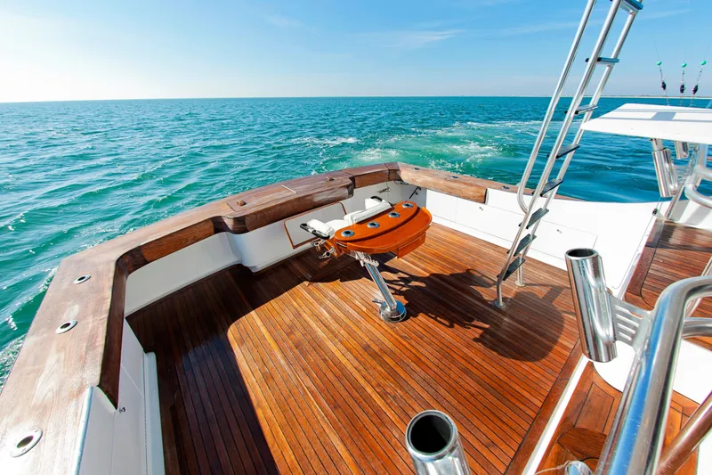 Slide: The Image of Luxury Buddy Davis 78 yacht deck with ocean view, 2000 model. - 2