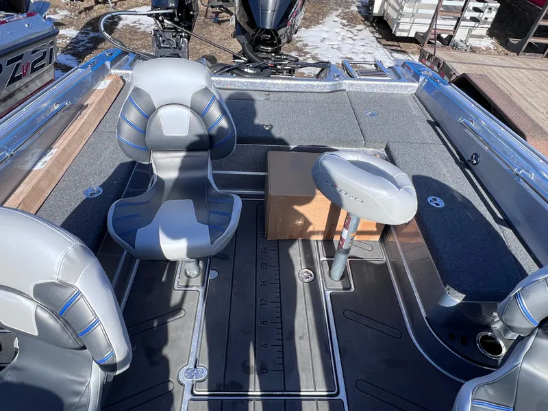 Slide: The Image of 2024 Nitro ZV20 boat interior with seating and storage. - 9