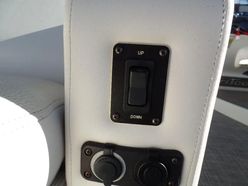 Slide: The Image of Switch panel on a 2017 JC Sporttoon 28TT boat. - 20