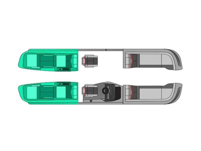 Slide: The Image of Top view layout of 2024 Manitou XT 23 Split Rear Sport (SRS) Single Engine V-Toon. - 32