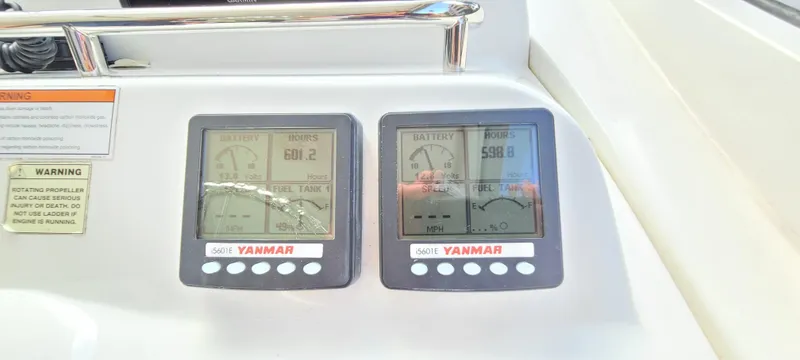 Slide: The Image of Yanmar engine displays on a 2016 Marlow M34 Pilot boat dashboard. - 14
