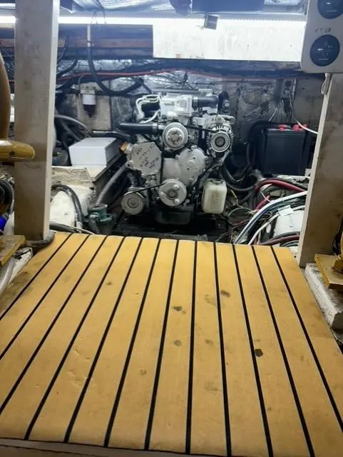 Slide: The Image of Engine room of a 1985 Ocean 38 Super Sport boat. - 22