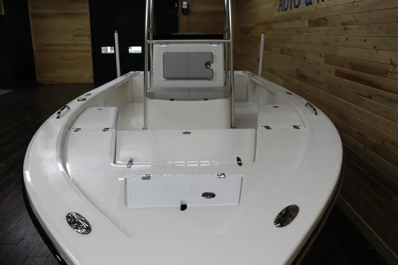 Slide: The Image of 2023 May-Craft 2200 Bay boat with spacious deck and sleek design. - 7