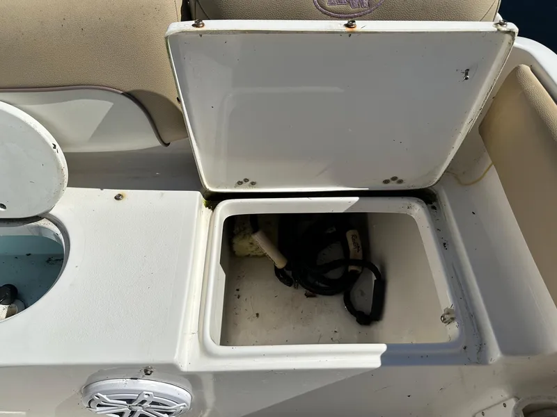 Slide: The Image of Open storage compartment on a 2019 Key West 239 FS boat. - 40