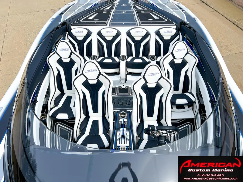 Slide: The Image of Interior view of 2022 MTI 390X with luxurious seating. - 28