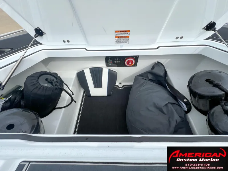 Slide: The Image of Storage compartment in MTI 390X boat, 2022 model, with accessories. - 41
