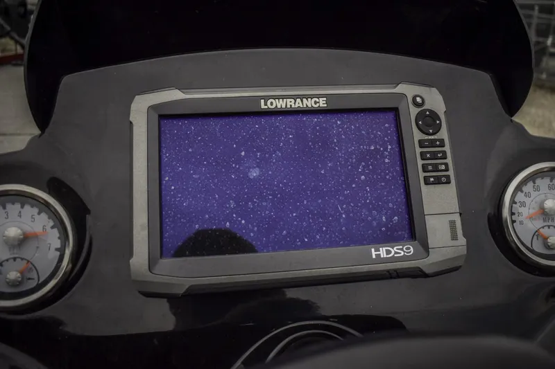 Slide: The Image of Lowrance HDS9 fishfinder on 2017 Nitro Z21 boat dashboard. - 11