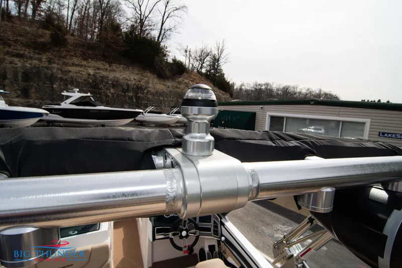 Slide: The Image of 2024 MasterCraft XT24 boat with advanced navigation equipment. - 45