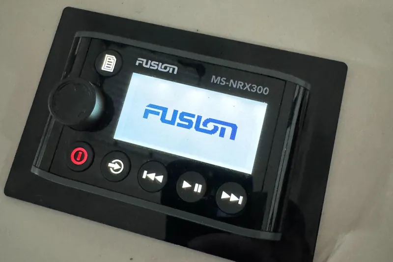 Slide: The Image of Fusion MS-NRX300 marine stereo on 2008 Sea Ray 38 Sundancer. - 11