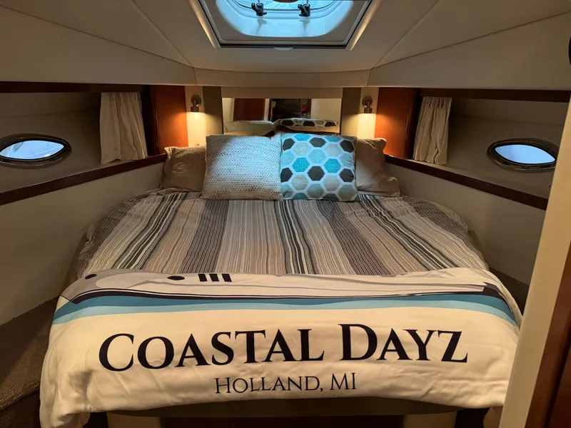 Slide: The Image of Luxurious bedroom in 2008 Sea Ray 38 Sundancer yacht, Coastal Dayz, Holland, MI. - 26