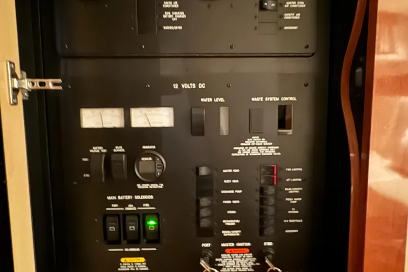 Slide: The Image of Control panel of a 2008 Sea Ray 38 Sundancer yacht. - 30
