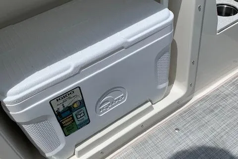 Slide: The Image of Stingray 201 DS 2020 boat with built-in Igloo cooler. - 27