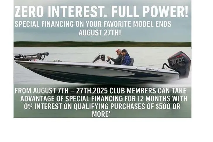 Slide: The Image of 2024 Triton 186 Allure boat with canopy on trailer, parked by metal building. - 1