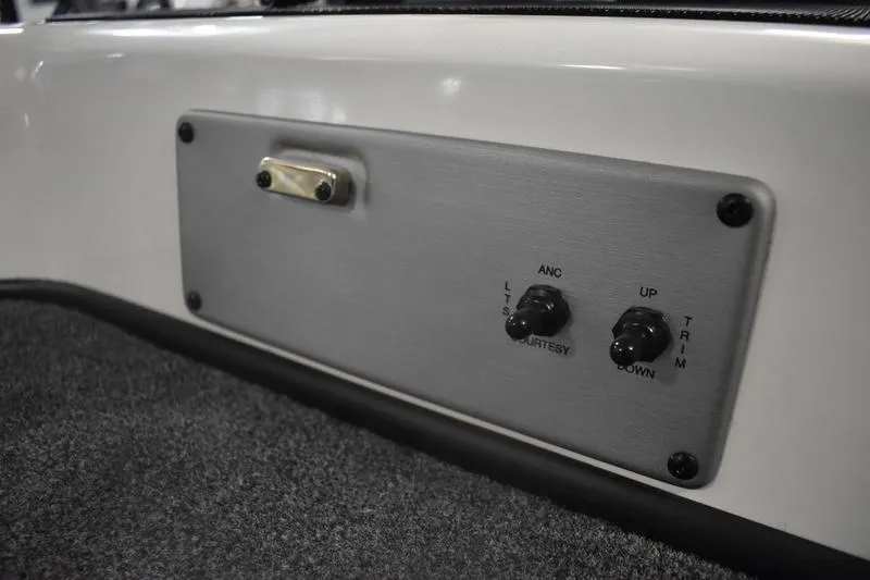 Slide: The Image of Close-up of 2024 Triton 186 Allure steering column detail. - 38