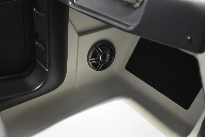 Slide: The Image of 2024 Triton 186 Allure interior speaker detail, showcasing sleek design and modern audio features. - 98