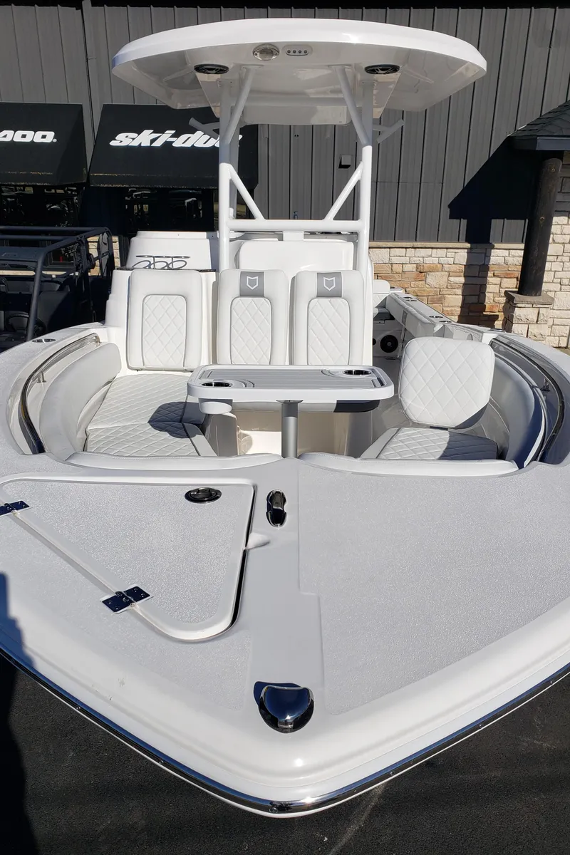 Slide: The Image of 2024 Sea Fox 248 Side Console boat with spacious seating and modern design. - 18