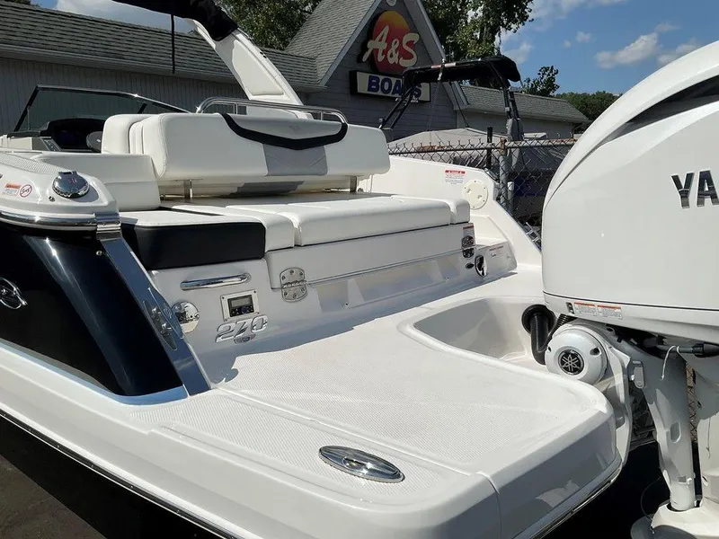 Slide: The Image of 2024 Chaparral 270 OSX boat with Yamaha engine, displayed at A&S Boats dealership. - 20