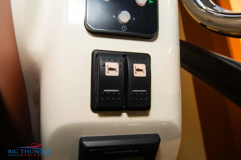 Slide: The Image of Control panel of 2024 Capoforte SX280I boat with switches and Volvo Penta system. - 35
