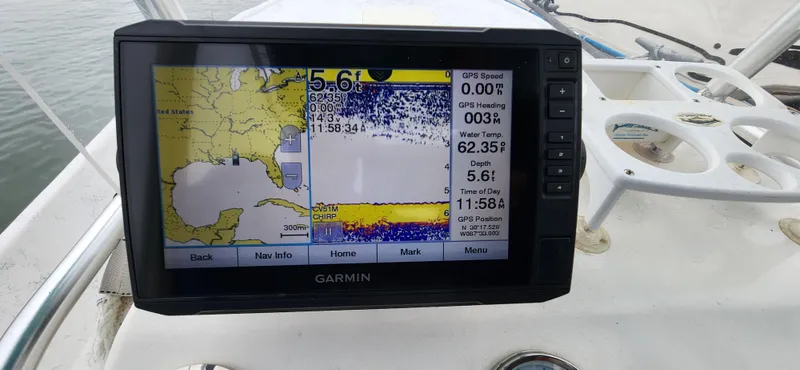 Slide: The Image of Garmin navigation system on a 2019 Wagner Catamaran Coaches boat. - 10