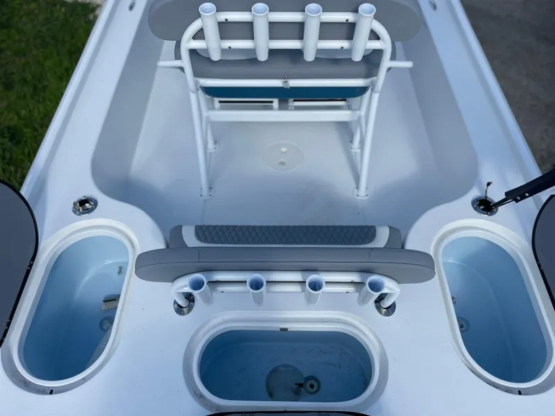 Slide: The Image of 2025 Turner Boatworks 2500 VS fishing boat with rod holders and live wells. - 3