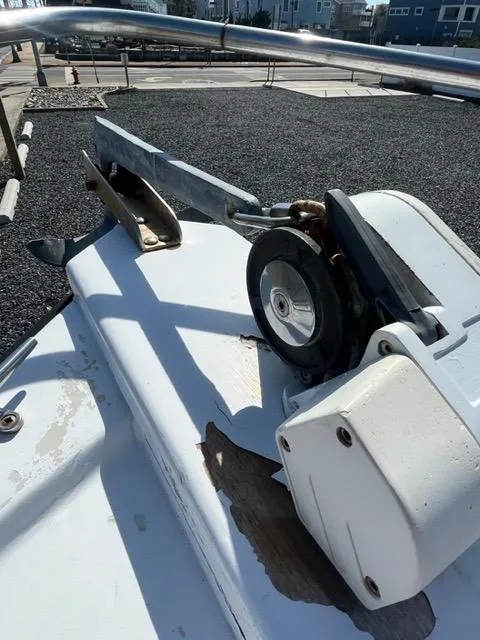 Slide: The Image of Close-up of 1968 Wahoo Alglas 25 boat anchor winch system. - 20