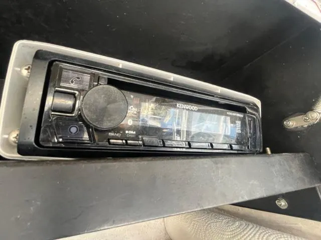 Slide: The Image of Kenwood stereo system in a 1968 Wahoo Alglas 25 boat. - 33