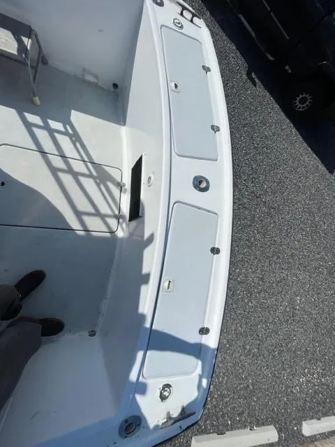 Slide: The Image of 1968 Wahoo Alglas 25 boat deck with storage compartments. - 43