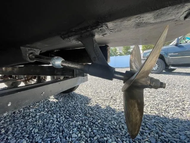 Slide: The Image of Close-up of 1968 Wahoo Alglas 25 boat propeller and shaft. - 47