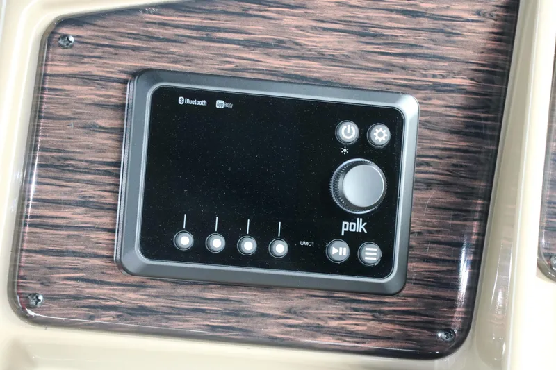 Slide: The Image of Control panel of 2025 Sylvan Mirage X3 CLZ DH with Bluetooth and Polk audio system. - 36