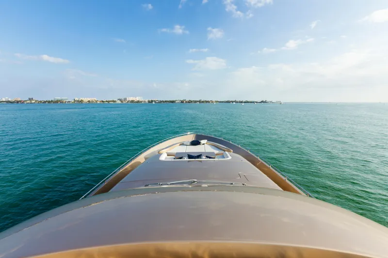 Slide: The Image of Bow of AB 118 yacht cruising on open sea, clear sky, 2010 model. - 35