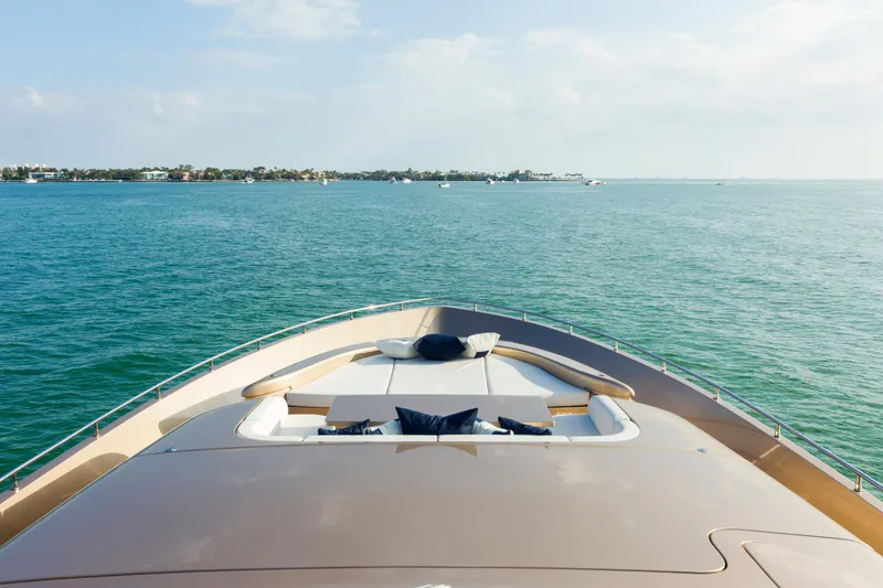 Slide: The Image of Bow view of AB 118 yacht cruising on open sea, 2010 model. - 36