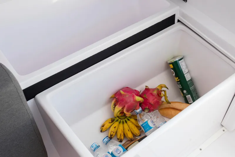 Slide: The Image of Cooler in Corsair 760 (2026) with bananas, dragon fruit, water bottles, and snacks. - 36
