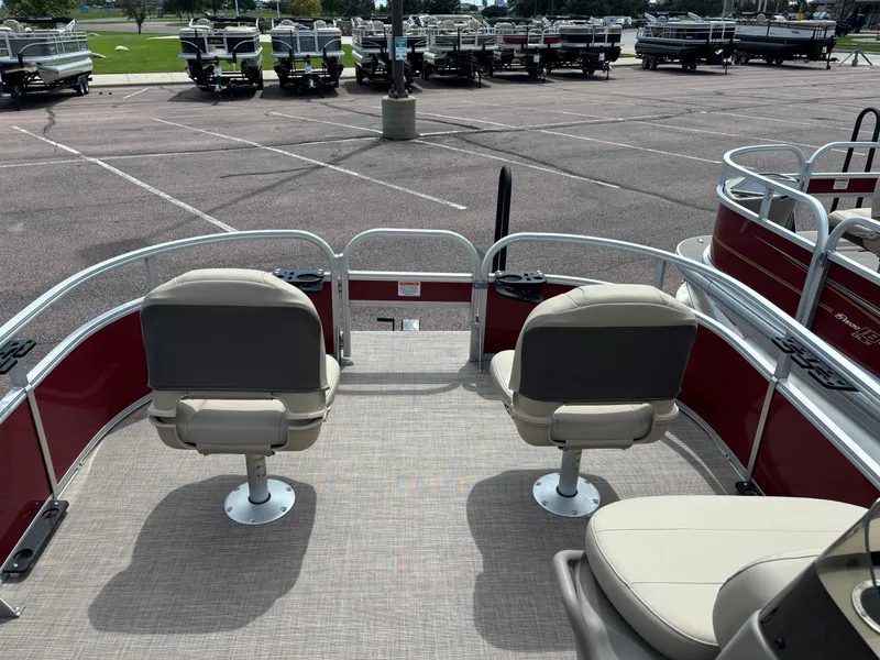 Slide: The Image of 2024 Sun Tracker Bass Buggy 16 XL Select pontoon boat interior with seating. - 8
