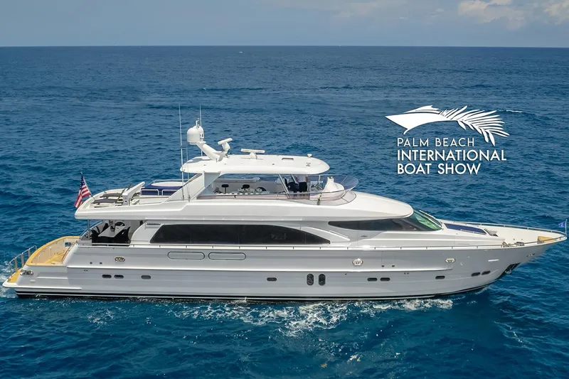 The Image of Horizon 94 Motor Yacht 2005 at Palm Beach International Boat Show, cruising on open sea. - 0