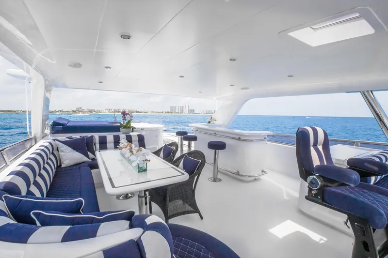 Slide: The Image of Luxurious interior of 2005 Horizon 94 Motoryacht with ocean view. - 6