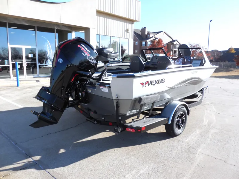 Slide: The Image of 2024 Vexus ADX 180 boat on a trailer, rear view. - 3
