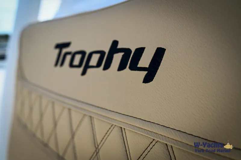 Slide: The Image of Close-up of 2024 Bayliner T20 Trophy boat seat with logo. - 28