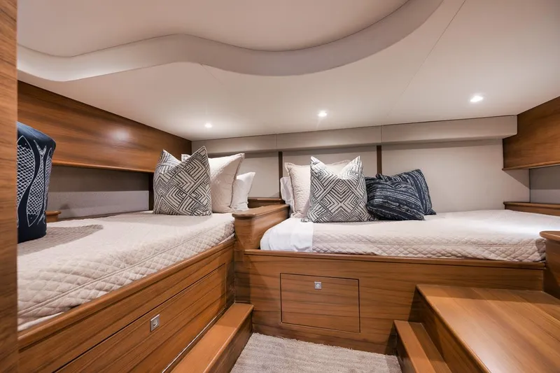 Slide: The Image of Custom Carolina 45 Anjamar - Aft Stateroom, (2) Double Berths - 11
