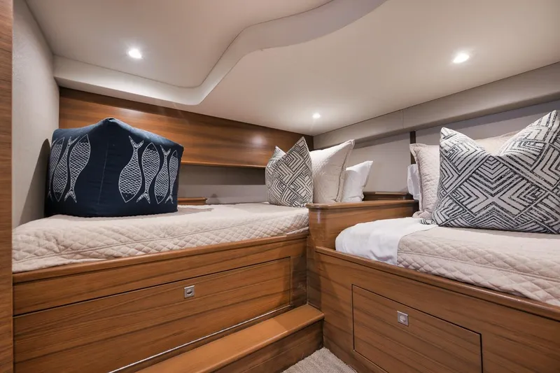 Slide: The Image of Custom Carolina 45 Anjamar - Aft Stateroom, (2) Double Berths - 12