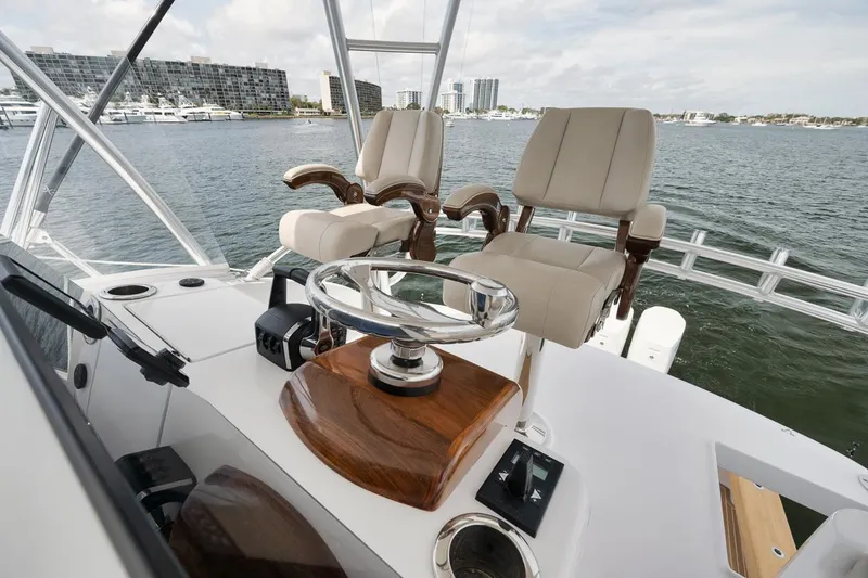 Slide: The Image of Custom Carolina 45 Anjamar - Flybridge Helm Seats - 15