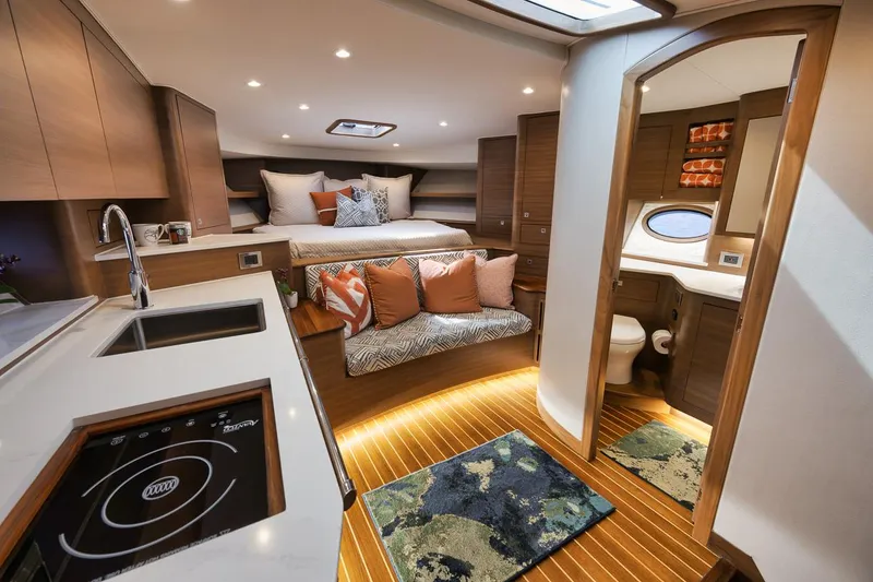 Slide: The Image of Custom Carolina 45 Anjamar - Cabin, Galley and Seating - 5