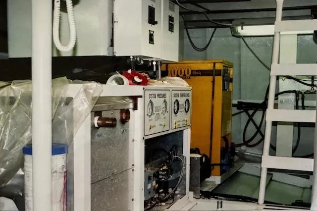 Slide: The Image of Engine room of 1990 Motor Yacht 70 Brata with equipment and machinery. - 4