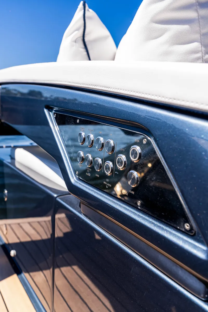 Slide: The Image of Control panel on a 2025 Riva 76' Perseo Super yacht, featuring sleek design and luxury details. - 36