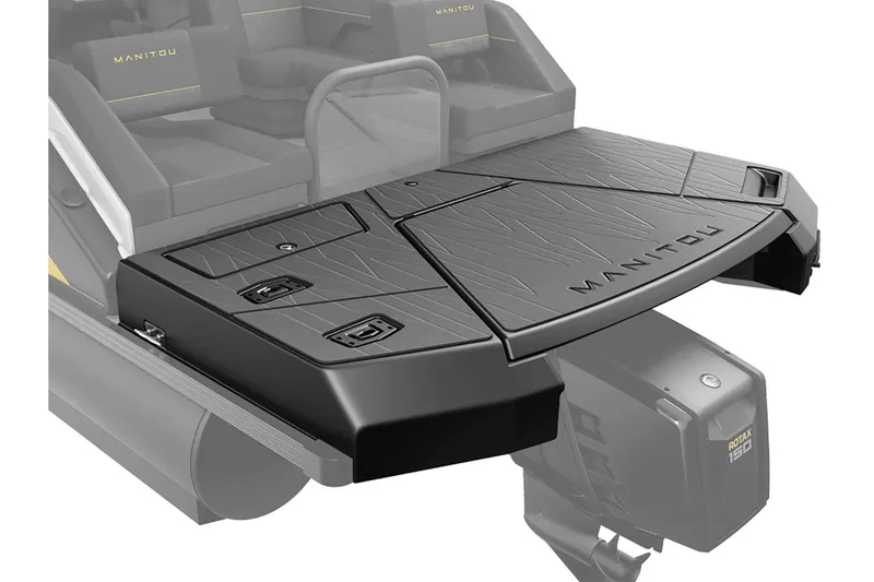 Slide: The Image of 2024 Manitou 22 CRUISE pontoon boat rear deck and seating area. - 3