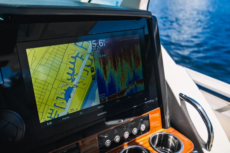 Slide: The Image of Garmin navigation display on 2021 Tiara Sport 43 LS boat. - 42