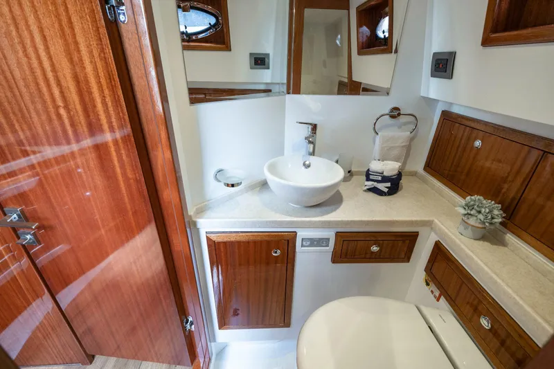 Slide: The Image of Luxurious bathroom in 2023 Vento V40 Retro Classic Open yacht with wooden cabinets. - 26